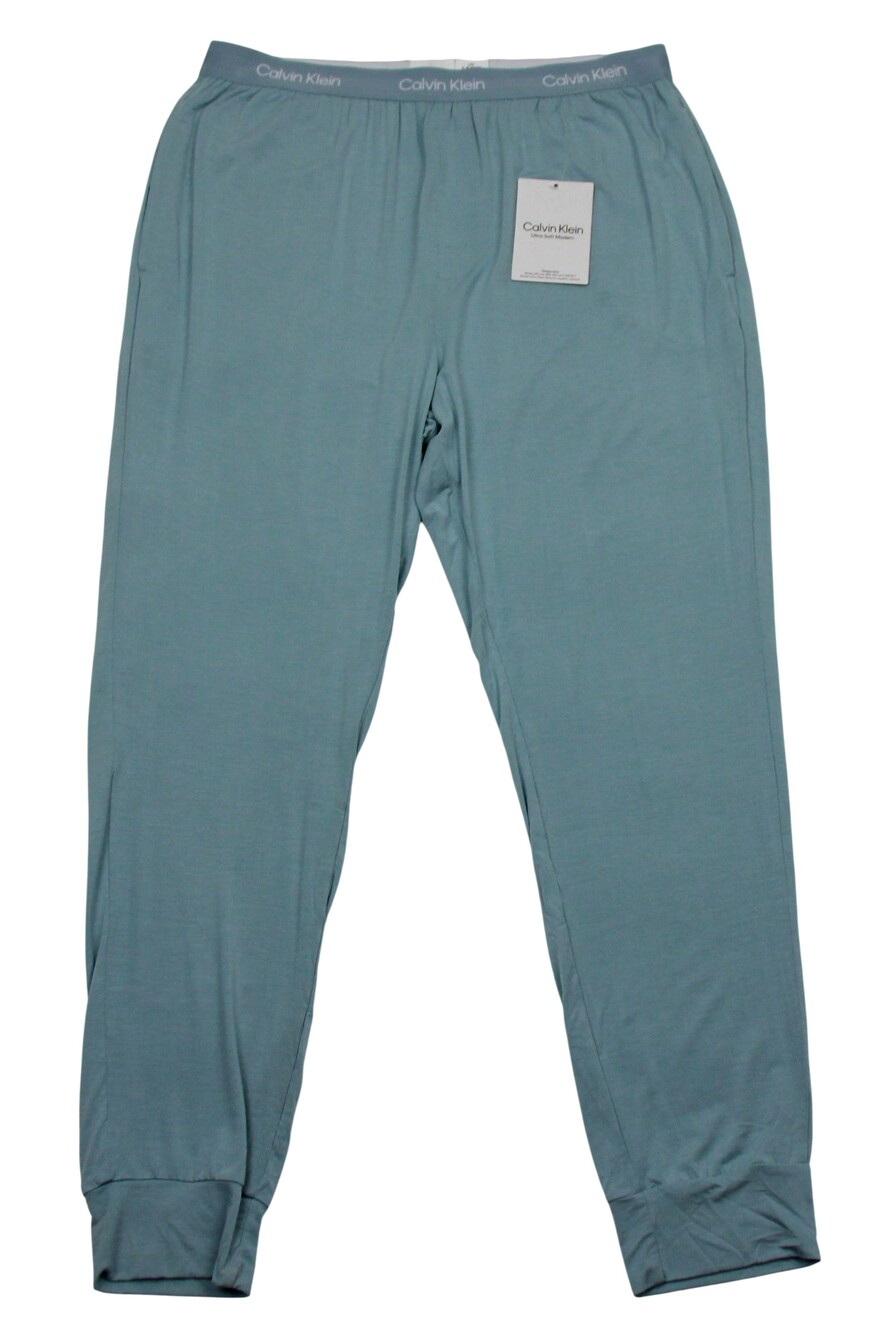 Calvin Klein Ultra Soft Modern Pajama Sleep Pants Mens L Light Blue Modal Jogger